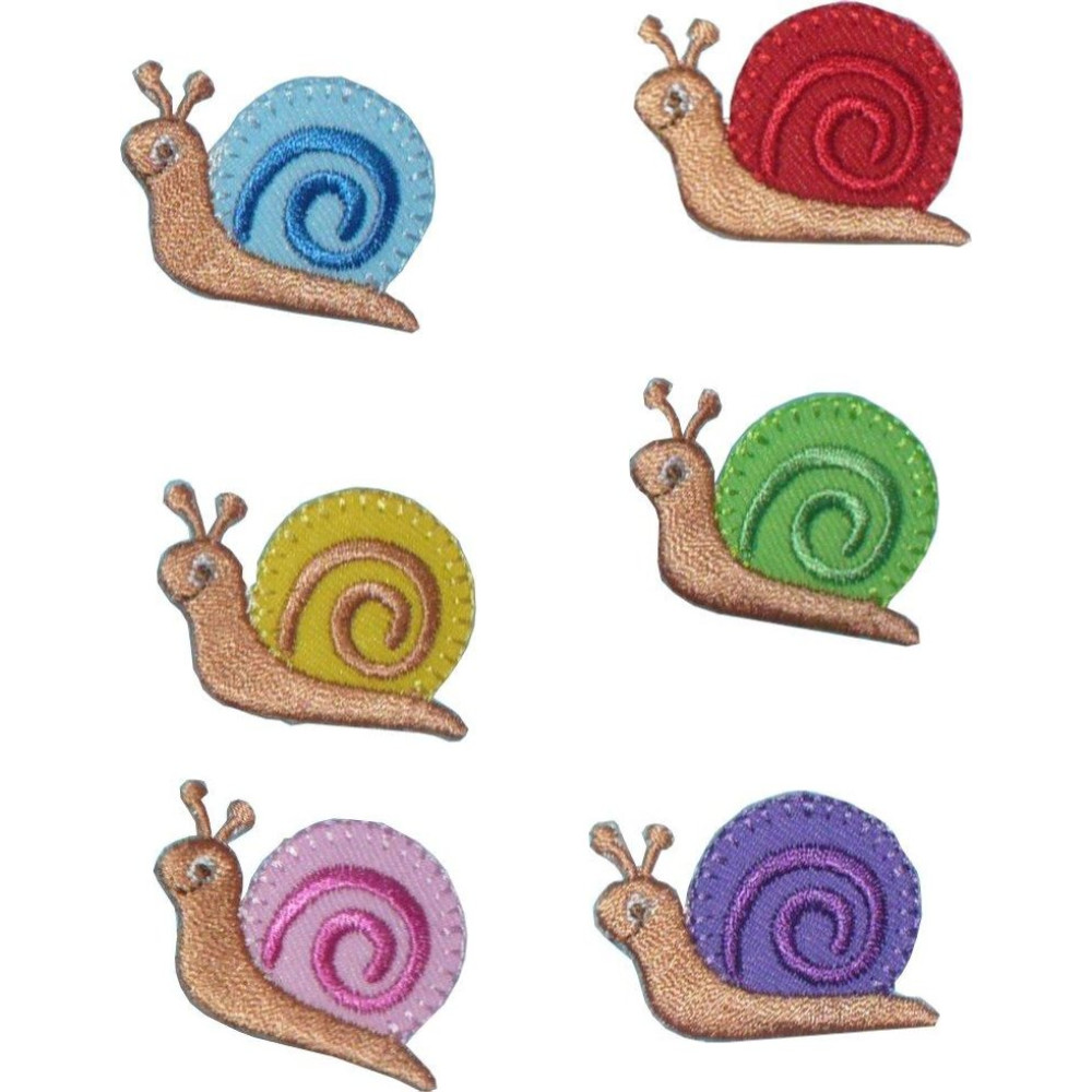 Iron-on Embroidery Sticker - Colored Snails